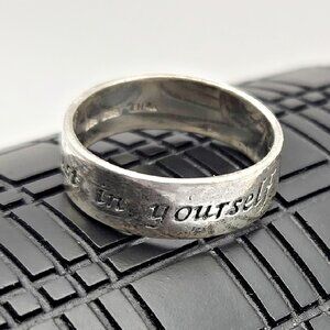 Sterling Silver “Trust In Yourself” Ring Size 6.5 | 925 Thai Inspirational Band